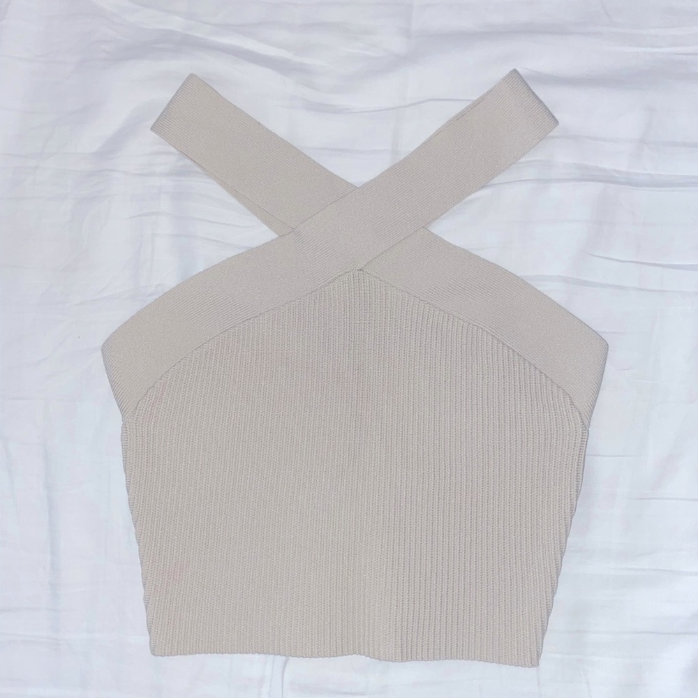 Sculpt Knit Criss Cross Cropped Tank